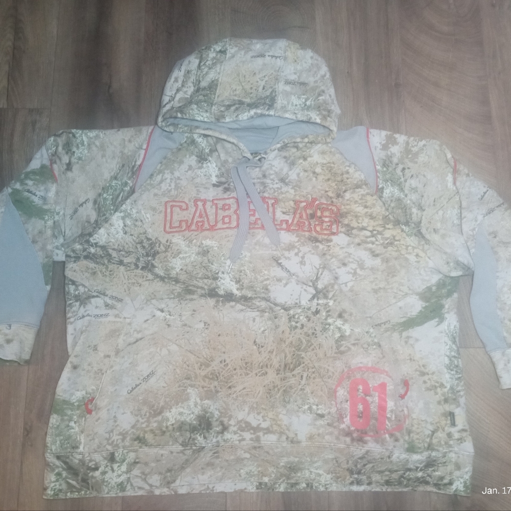 Cabela's Men's Embroidered Storm Cotton Camo Hoody with Zippered Pockets 2XL